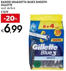 Bennet Rasoio usa&getta blue3 smooth GILLETTE offerta