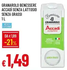 IperFamila Granarolo benessere accadì senza lattosio senza grassi offerta