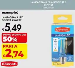 Bennet Lampadina a filamento led BENNET offerta