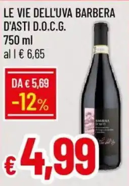 IperFamila Le vie dell'uva barbera d'asti D.O.C.G. offerta