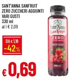 IperFamila Sant'anna sanfruit zero zuccheri aggiunti offerta
