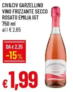 IperFamila Civ&civ garzellino vino frizzante secco rosato emilia IGT offerta