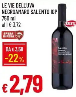 IperFamila Le vie dell'uva negroamaro salento IGP offerta