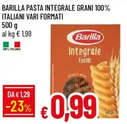 Galassia Barilla pasta integrale grani 100% italiani offerta