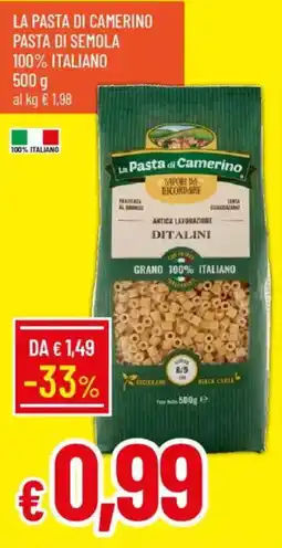 Galassia La pasta di camerino pasta di semola 100% italiano offerta