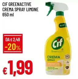 IperFamila Cif greenactive crema spray limone offerta