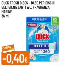 IperFamila Duck fresh discs - base per dischi gel igienizzanti wc, fragranza marine offerta