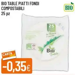 IperFamila Bio table piatti fondi compostabili 25 pz offerta