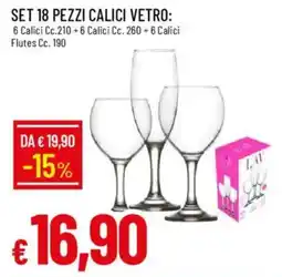 IperFamila Set 18 pezzi calici vetro offerta