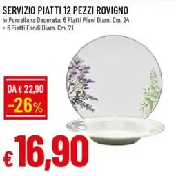 IperFamila Servizio piatti 12 pezzi rovigno offerta