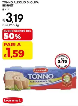 Bennet Tonno all'olio di oliva BENNET offerta