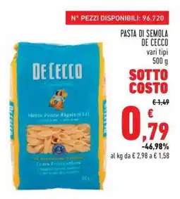 Conad Pasta di Semola De Cecco offerta