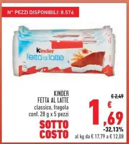 Conad Kinder Fetta al Latte offerta