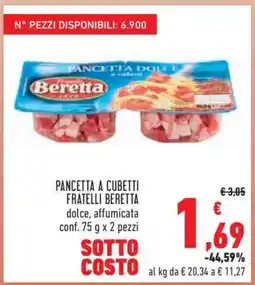 Conad PANCETTA A CUBETTI FRATELLI BERETTA offerta