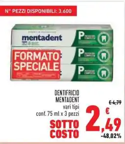 Conad DENTIFRICIO MENTADENT offerta