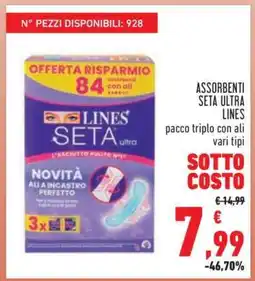 Conad Assorbenti Seta Ultra Lines offerta