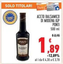 Conad Aceto Balsamico di Modena IGP Ponti offerta