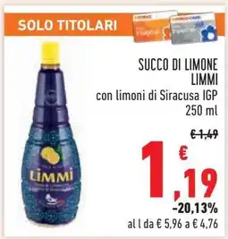 Conad Succo di Limone Limmi offerta