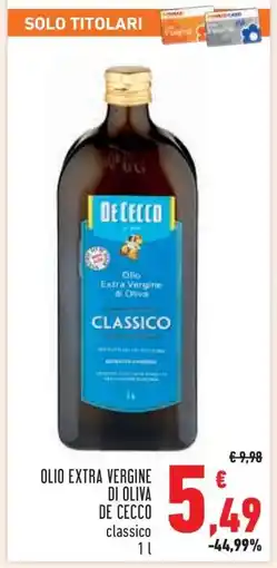 Conad Olio Extra Vergine di Oliva De Cecco offerta