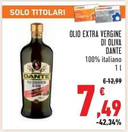 Conad Olio Extra Vergine di oliva Dante offerta