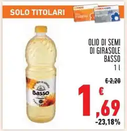 Conad OLIO DI SEMI DI GIRASOLE BASSO offerta