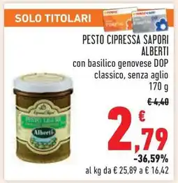 Conad PESTO CIPRESSA SAPORI ALBERTI offerta