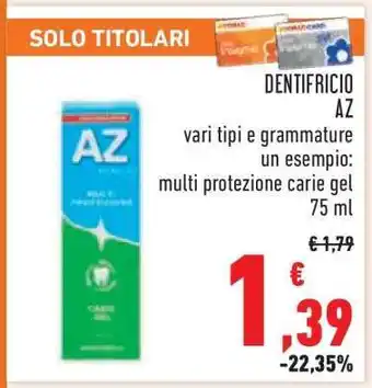 Conad DENTIFRICIO AZ offerta