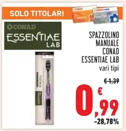 Conad Spazzolino Manuale Conad Essentiae Lab offerta