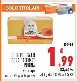 Conad Cibo per gatti Gold Gourmet Purina offerta