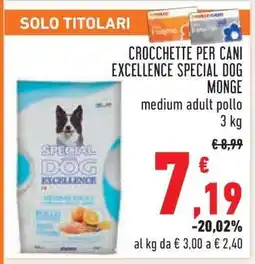 Conad CROCCHETTE PER CANI EXCELLENCE SPECIAL DOG MONGE offerta