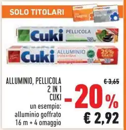 Conad ALLUMINIO, PELLICOLA 2 IN 1 CUKI offerta