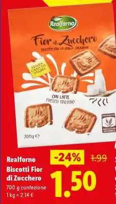 Lidl Realforno Biscotti fior di zucchero offerta
