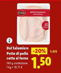 Lidl Dal Salumiere Petto di pollo cotto al forno offerta