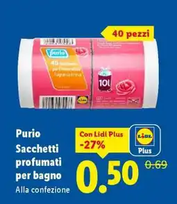 Lidl Purio Sacchetti profumati per bagno offerta