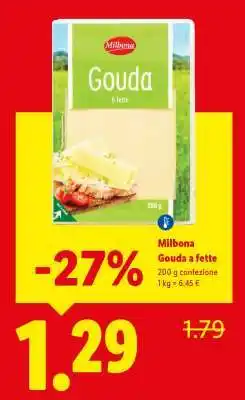 Lidl Milbona Gouda a fette offerta