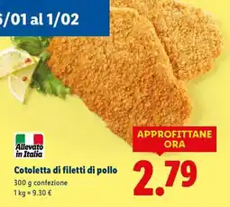 Lidl Cotoletta di filetti di pollo offerta