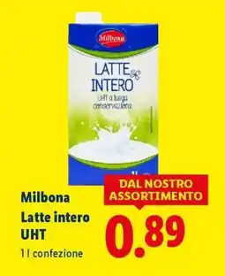 Lidl Milbona Latte intero UHT offerta