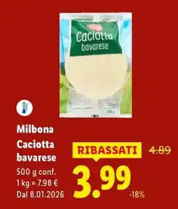 Lidl Milbona Caciotta bavarese offerta