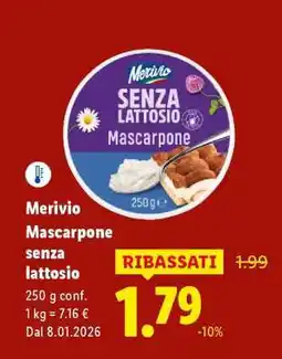Lidl Merivio Mascarpone senza lattosio offerta