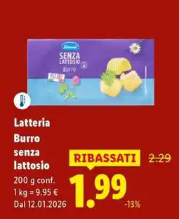 Lidl Latteria Burro senza lattosio offerta