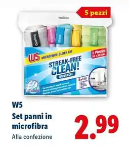 Lidl W5 Set panni in microfibra offerta