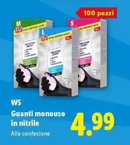 Lidl W5 Guanti monouso in nitrile offerta