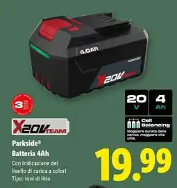 Lidl Parkside Batteria 4Ah offerta