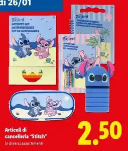Lidl Articoli di cancelleria “Stitch” offerta