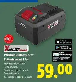 Lidl Parkside Performance Batteria smart 8 Ah offerta