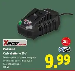 Lidl Parkside Caricabatterie 20V offerta