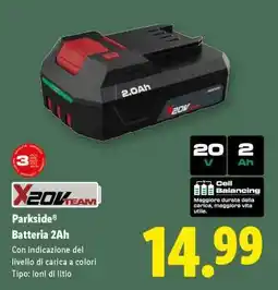 Lidl Parkside Batteria 2Ah offerta