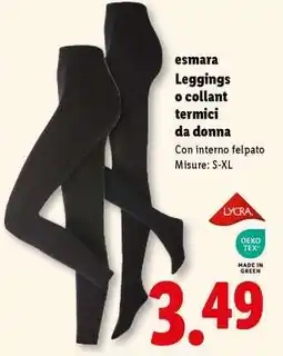 Lidl esMara Leggings o collant termici da donna offerta