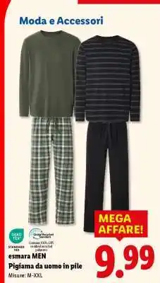Lidl esmara MEN Pigiama da uomo in pile offerta