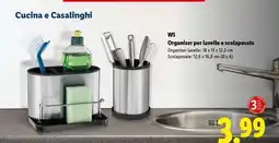 Lidl W5 Organizer per lavello o scolaposate offerta